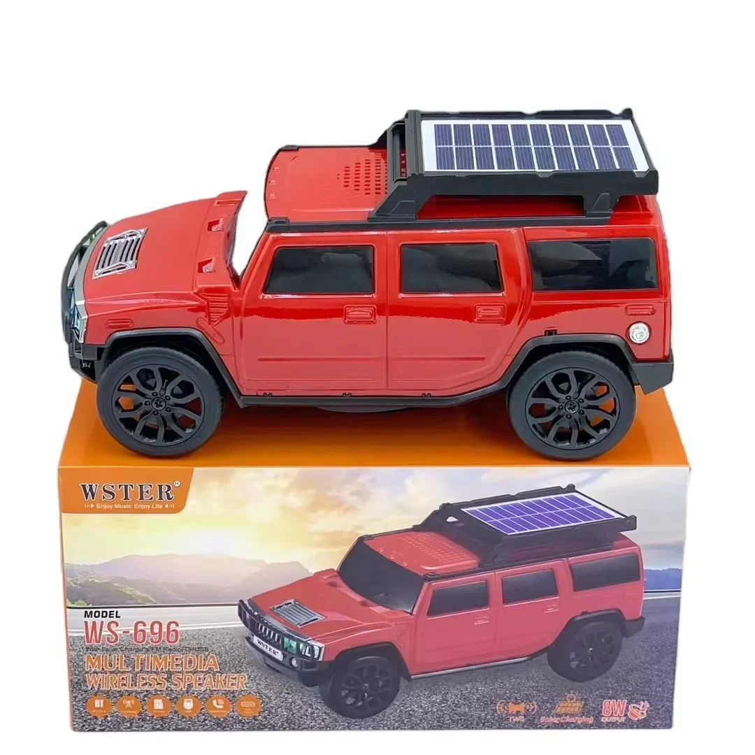 

WS696 Беспроводной Bluetooth-динамик Классический сабвуфер в форме автомобиля TF-карта U-диск FM-радио Солнечный динамик в форме как автомобильной колонки