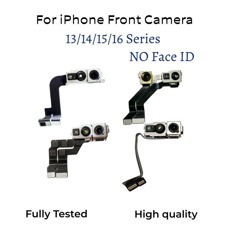 Replacement Front Facing Camera Flex Cable Repair Parts for iPhone 13 Mini,14,15,16 Pro Max,14 Plus,15 Plus,16 Plus, No Face ID