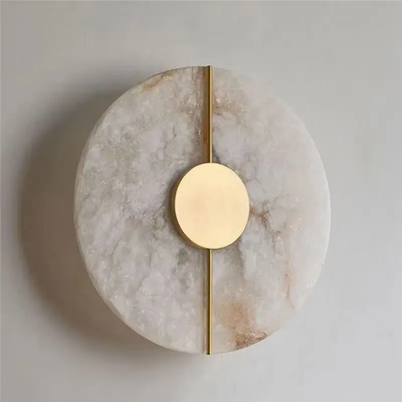 DT17 Alabaster Wall Sconce Marble LED Wall Light Modern Gold Copper Indoor Home Decoration Bedroom