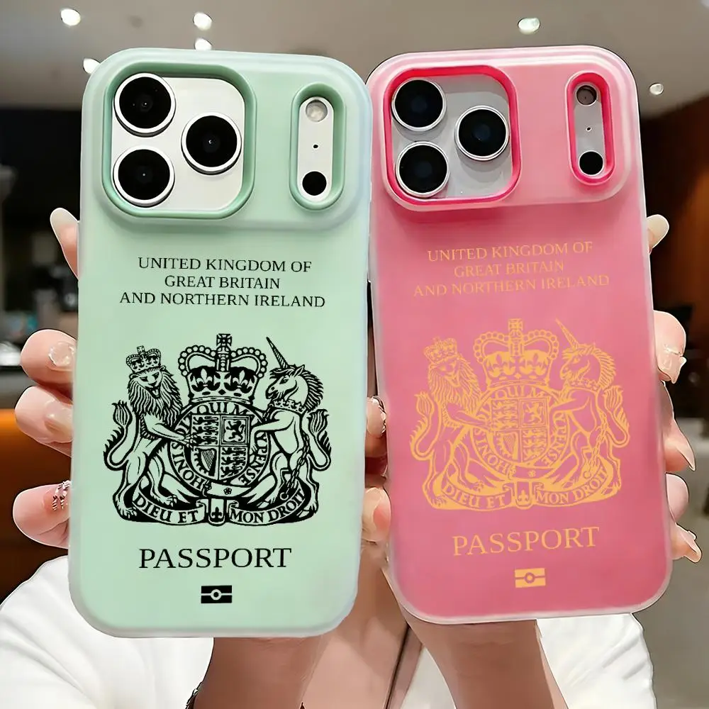 Funda para Teléfono con Diseño de Pasaporte Británico, Delgada, Transparente, Tipo Gel, para Teléfono 17-12, Funda Protectora de TPU Suave, Anti-Golpes y Anti-Amarilleo