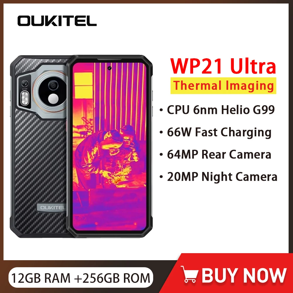 Global Version Oukitel WP21 Ultra Rugged Smartphone Andriod 6.78' FHD+ 12GB 256GB Mobile Phone 64MP 9800mAh 20MP Night Camera