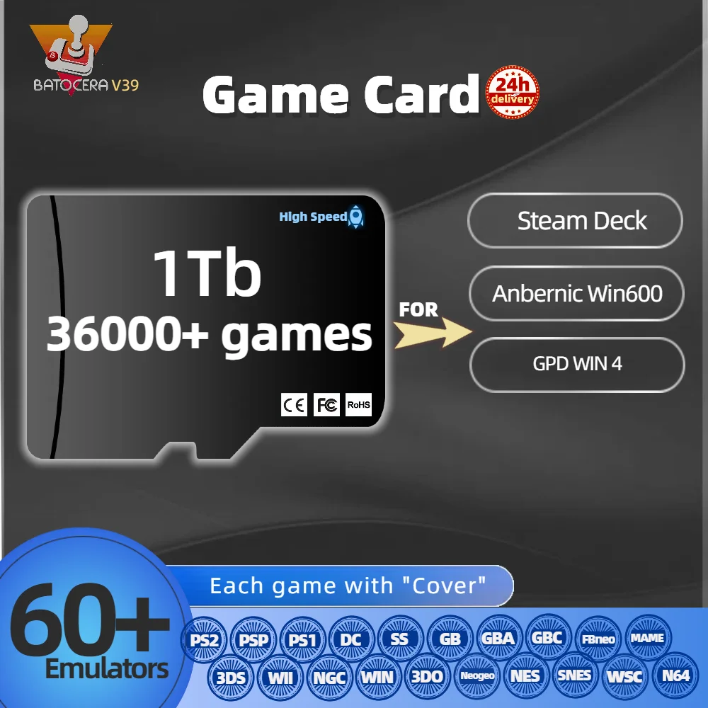 

TF Game Card SSD USB Flash For Steam Deck Win600 GPD WIN4 Memory Games Plug&Play PS2 1T 512G 2T Batocera V38