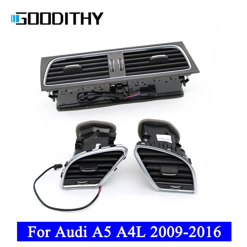 

LHD передняя приборная панель автомобиля, кондиционер, центральная левая и правая вентиляционная решетка переменного тока в сборе для Audi A4 B8 A5 2009-2016