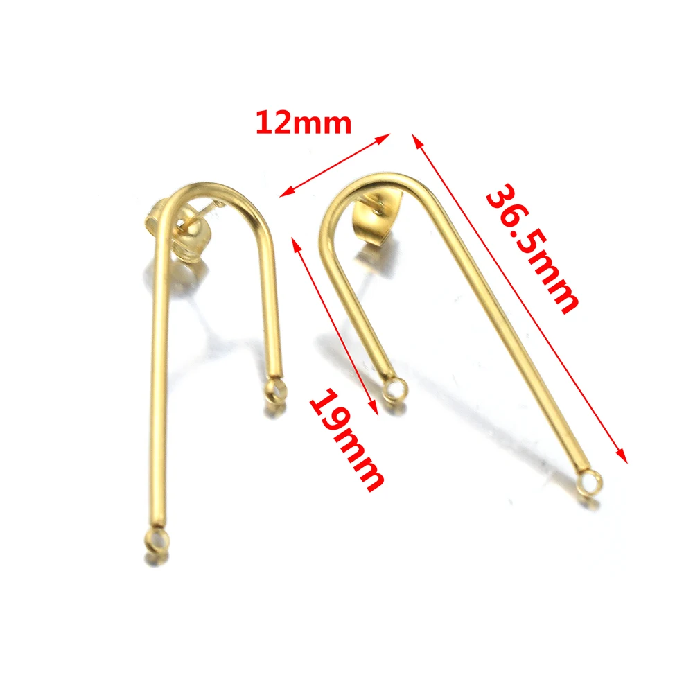 10pcs Stainless Steel Ear Studs Earring Post Base Pin with Ear Backs Earplug for Earrings DIY Jewelry Making Components findings