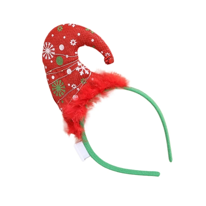 Y1UB Christmas Party Hairhoop Holiday Celebration Santa Hat Headband Festival Supply