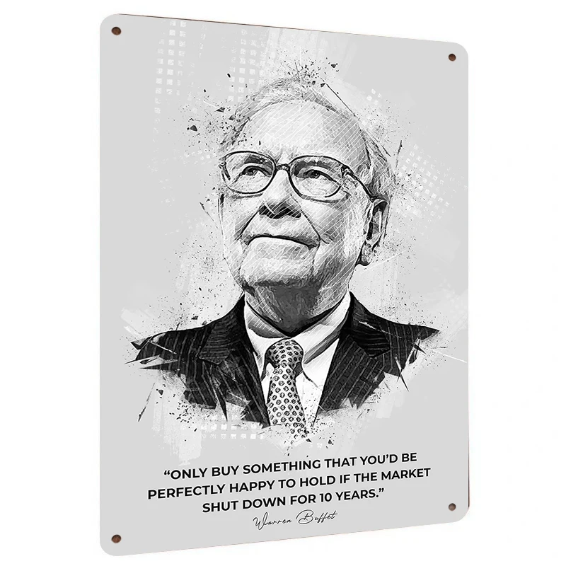 Warren Buffett Quote Metal Wall Art Inspirational Business Decor for Office Home Entrepreneur Gift