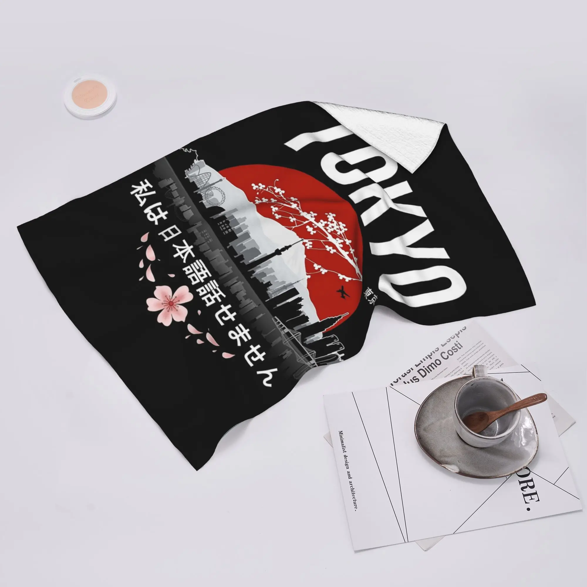 Custom Tokyo - I don't speak Japanese White Version Soft Face Towel Quick Dry Pool Bath Cotton Towels Breathable