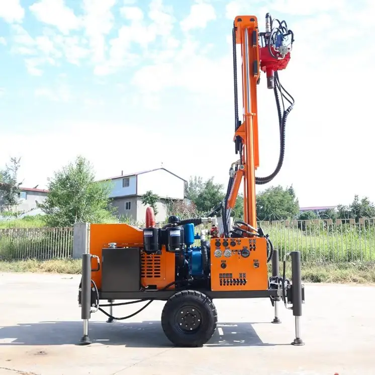 Customized Field Ready Wheeled Rotary Drill 200M Quick Relocate Accurate Depth Capable Deep Water Well Drilling Rig Machine