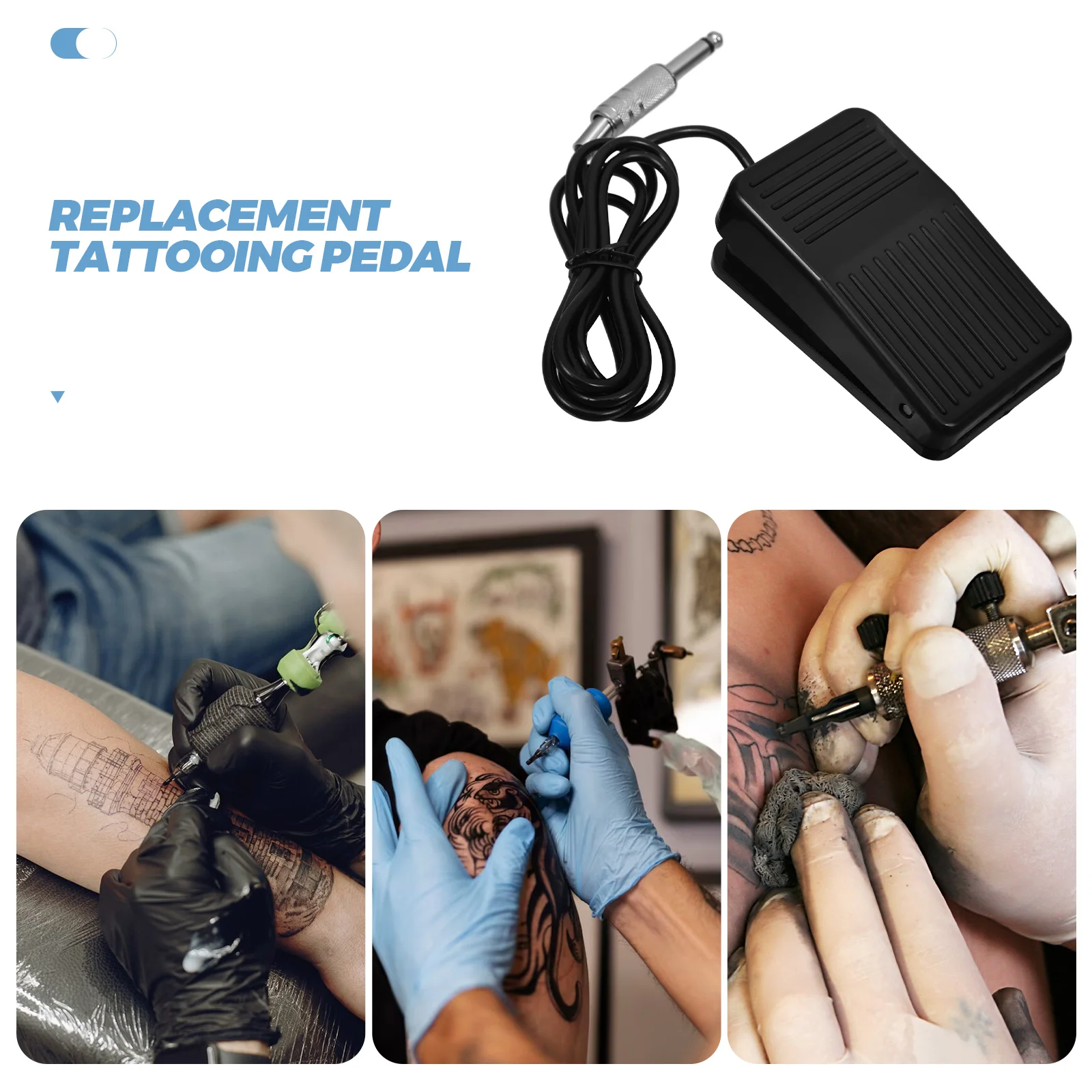 Pedal de pie de tatuaje antideslizante con cable de repuesto, interruptor de pie, máquina de tatuaje, fuente de alimentación, Pedal, accesorio de tatuaje, 135 M