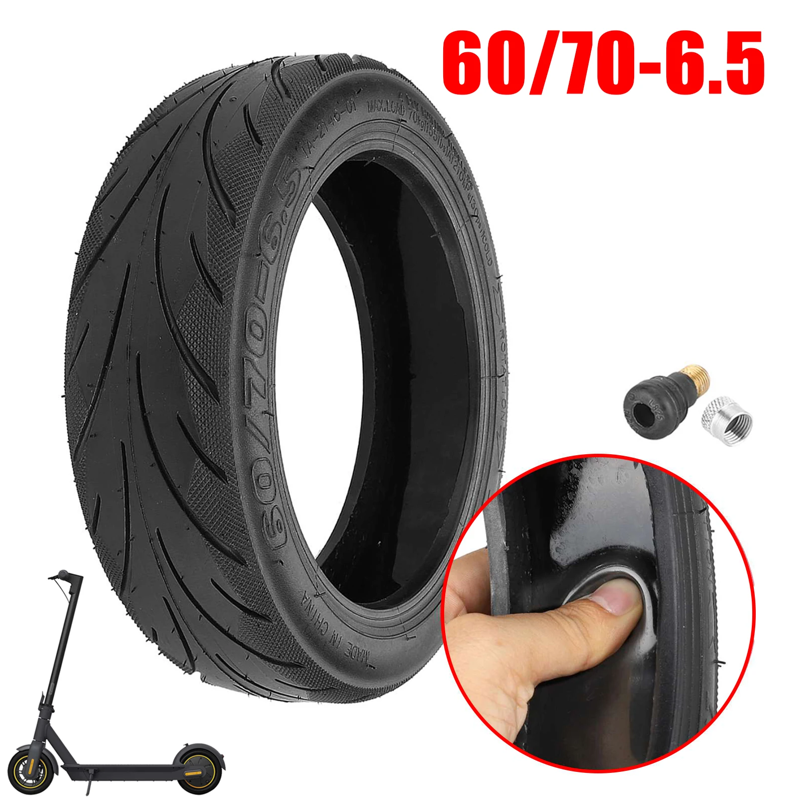 

60/70-6.5 Original Self-healing Explosion-Proof Tire For Ninebot Max G30 Scooter Built-in Self-Repair Gel 10 Inch Tubeless Tire