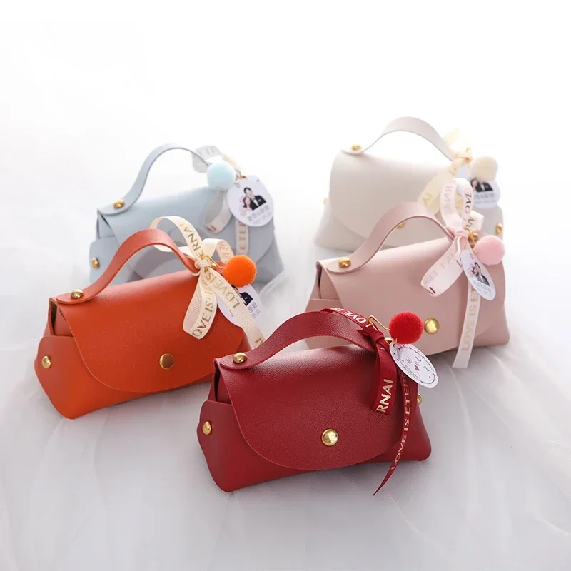 

Handles Leather Jewelry Gifts Bag Wedding Favor Candy Box Gift Bags Birthday Party Decoration Baby Shower Chocolate Packaging