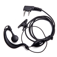 Walkie Talkie Headset 2 Pin K-Plug Wired Two Way Ham Radio Earpiece for Baofeng BF-888S UV5R Walkie Talkie 992 Earwear