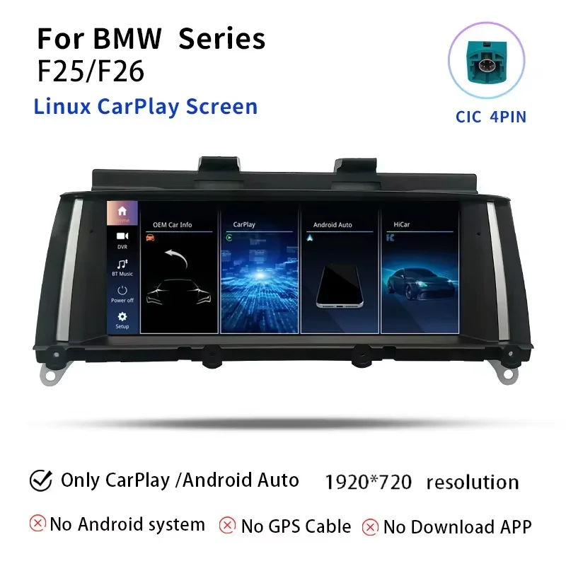 Draadloze CarPlay Autoradio Android 14 Auto Multimedia voor BMW X3 F25 voor BMW X4 F26 Scherm Audio Stereo GPS Navigatie Hoofdunit
