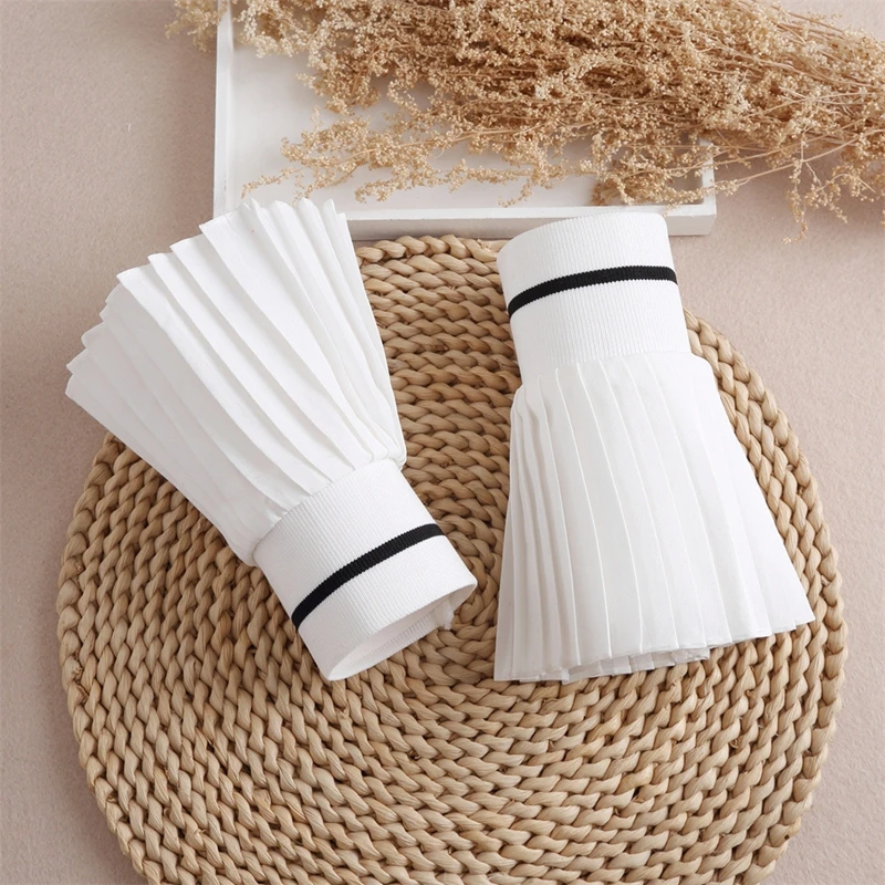 

Nail styling decoration shoot girls striped pleated removable short arm sleeves creative nail photography universal fake cuffs