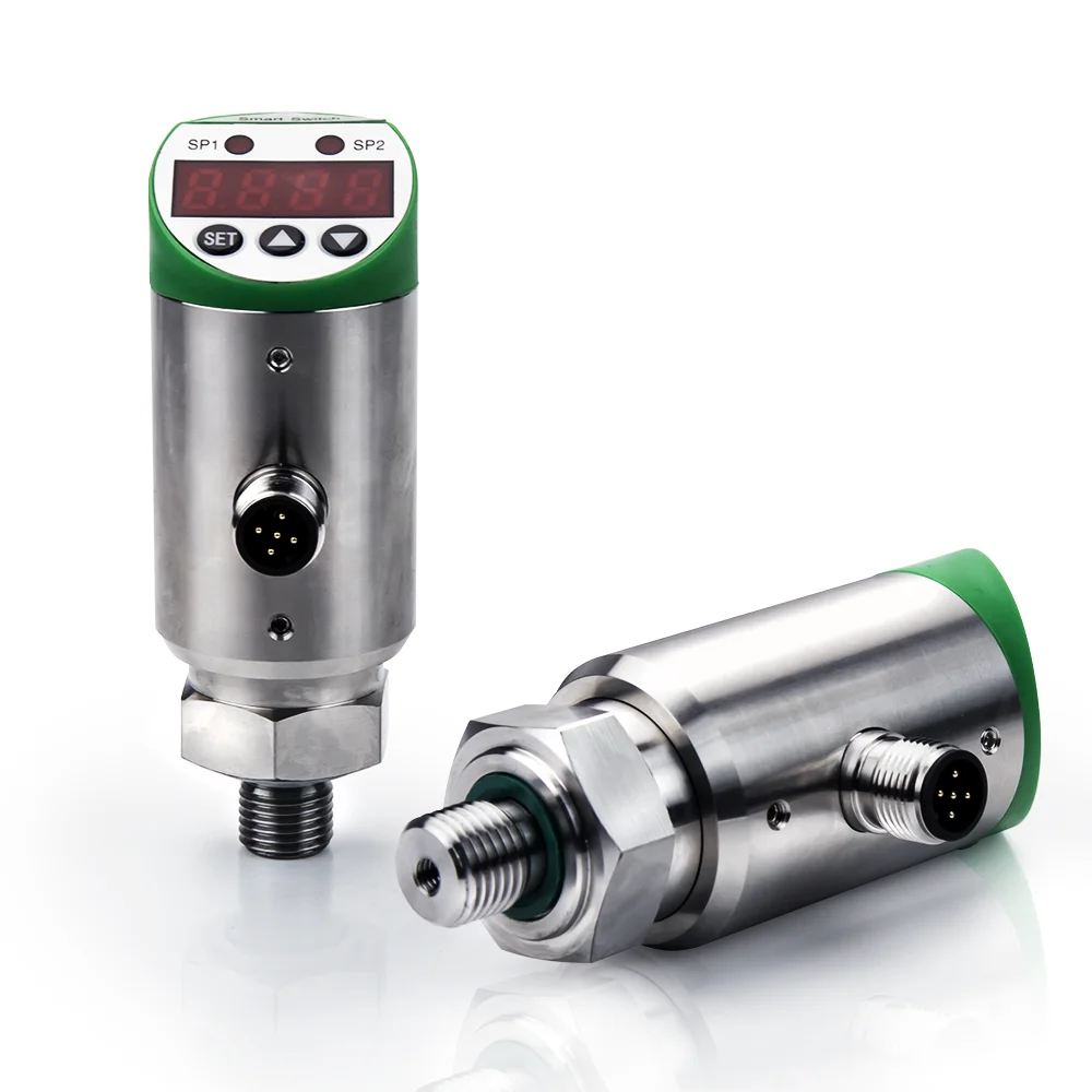 Interruptor de presión inteligente PNP NPN 4-20mA salida 0.5% FS -1 ~ 1000bar Guage Absolute SS304 G1/4, Sensor controlador, Cable de 2 metros