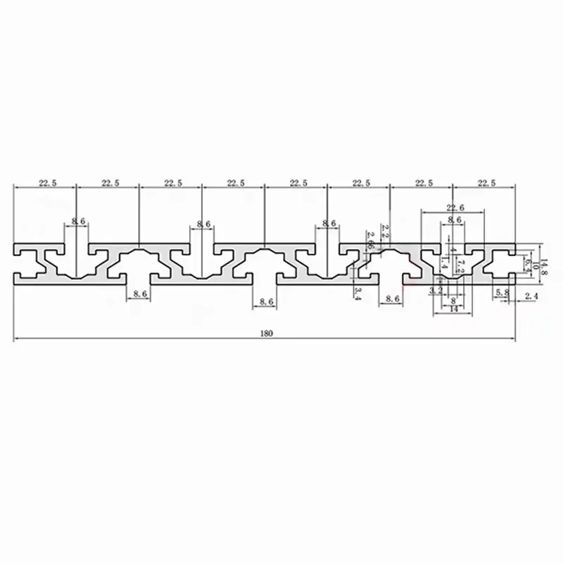 1PC 15180 profilo in alluminio estrusione T-slot CNC parti della stampante 3D banco da lavoro telaio fai da te binario lineare anodizzato