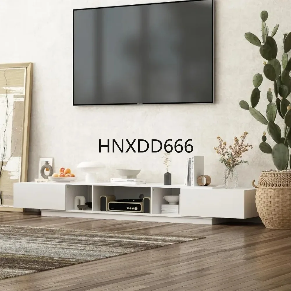 

Modern TV Stand for 100+ Inch TVs, Entertainment Center with 2 Drawers & Shelves, Large Media Console Table TV Cabinet