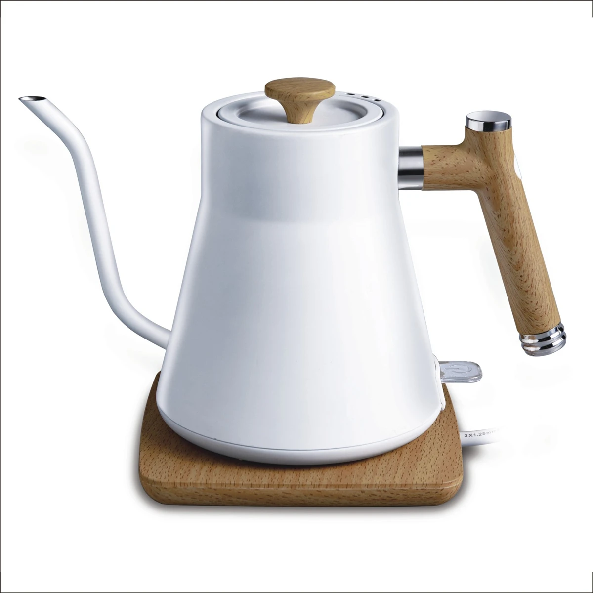 smart home appliances electric kettle water samovar coffee pot tea maker white stainless steel wooden decor gooseneck kettle