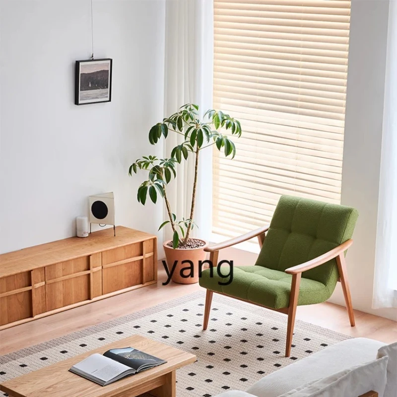 

LT Retro Single Leisure Chair Living Room Balcony Fabric Armchair Lazy Sofa Chair