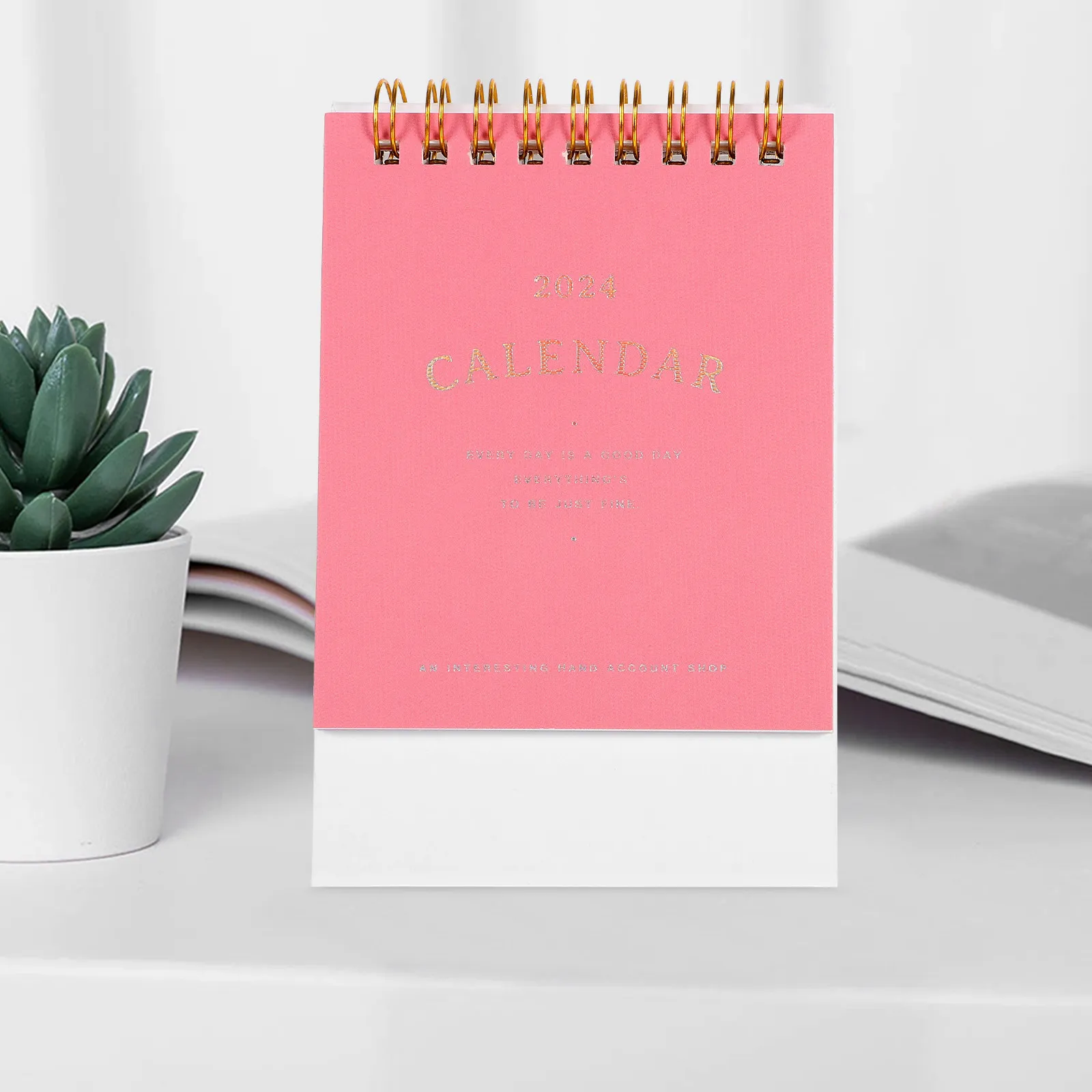 

Decorative Desk Calendar 2024 Small Office Standing Calendar Thick Paper Binding Daily Use Tabletop Monthly Planner Home