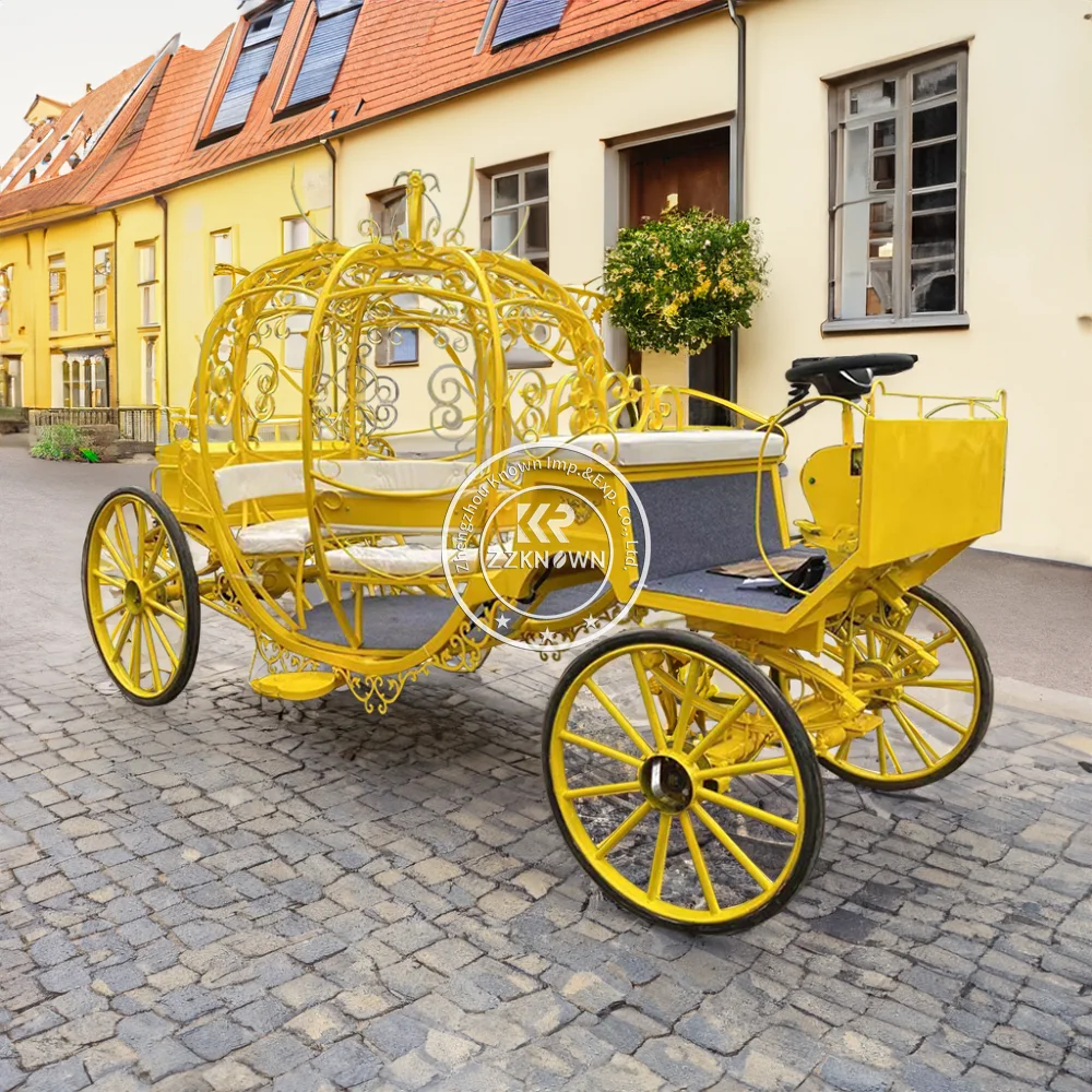 Luxury Carriage Gold Princess Carriage Wedding Pumpkin Wagon For Sale Horse Carriage