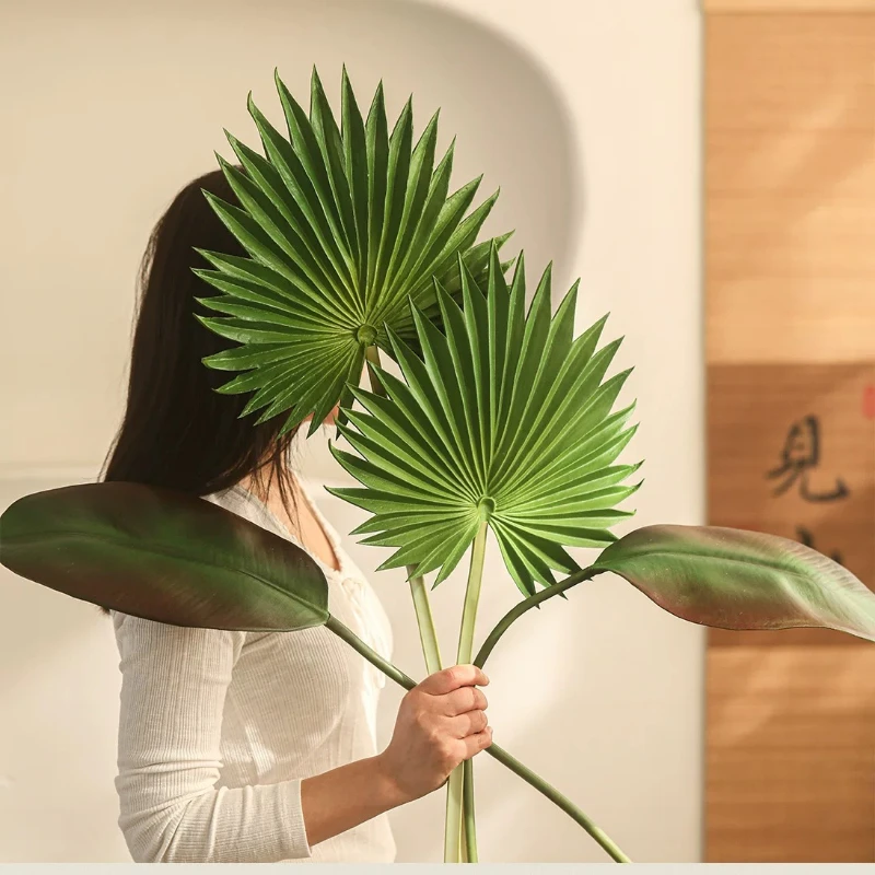 

Green Palm Leaf Artificial Flower Arrangement Decoration Artificial Green Plants Fake Green Plants Decorative Piece