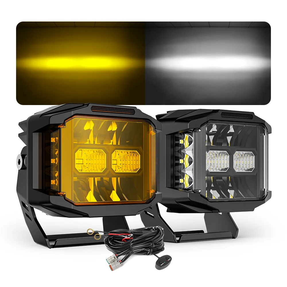High Power 122W Super Bright Extraljus Led 5 Inch Side Shooter Led Off Road UTV RZR Pod De Luz Led Para Polaris for Commander X3
