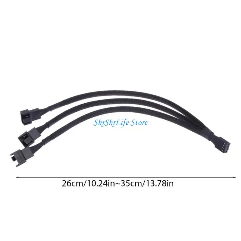 e65e 3ways 4 pin pwm splitter 4pin pwm female to 4 pin pwm adapter cable للكمبيوتر