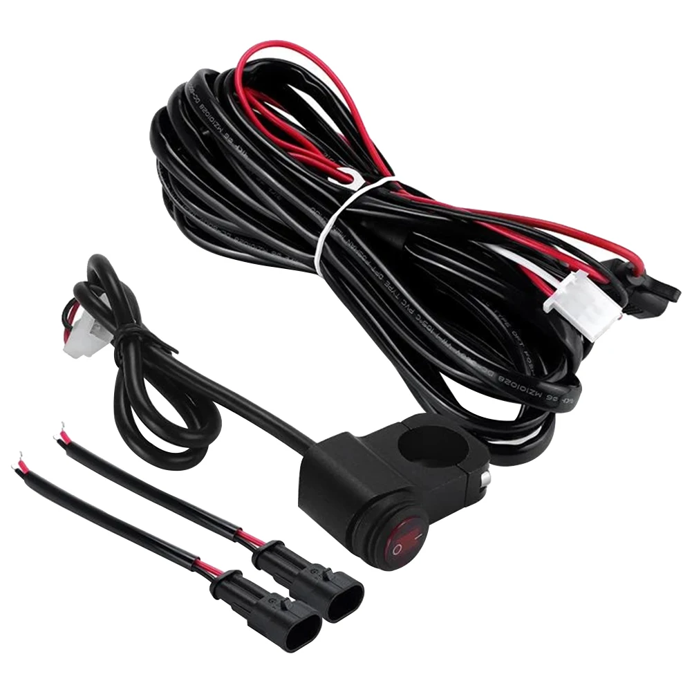 Motorcycle Fog Lights Switch Harness DC 12V Motorcycle Beam Fog Lamp On-Off Wire 1.6M 2.2M Waterproof for ATV Car LED Work Light