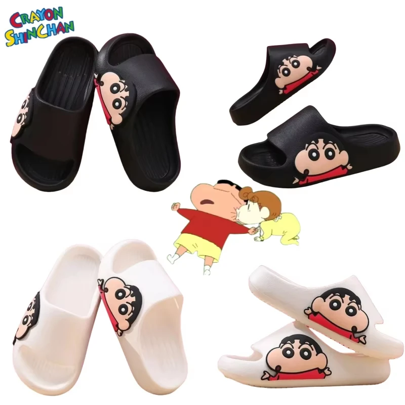 Новые креативные мультяшные тапочки-сандалии Crayon Shin-Chan для дома и пляжа, летние, с плоской подошвой, нескользящие, износостойкие, высокого качества