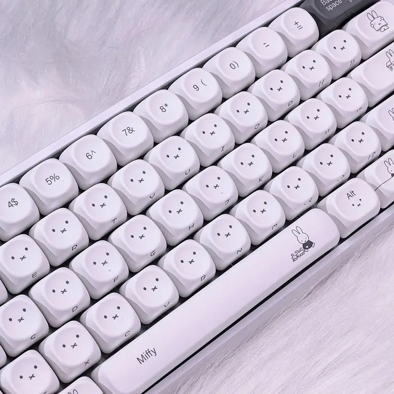

Anime Miffy Cute Mellow ESports Game Office Keycaps Height Adapt Cross Axis Lovely Kawaii Personality Sweet Versatile 2026 New
