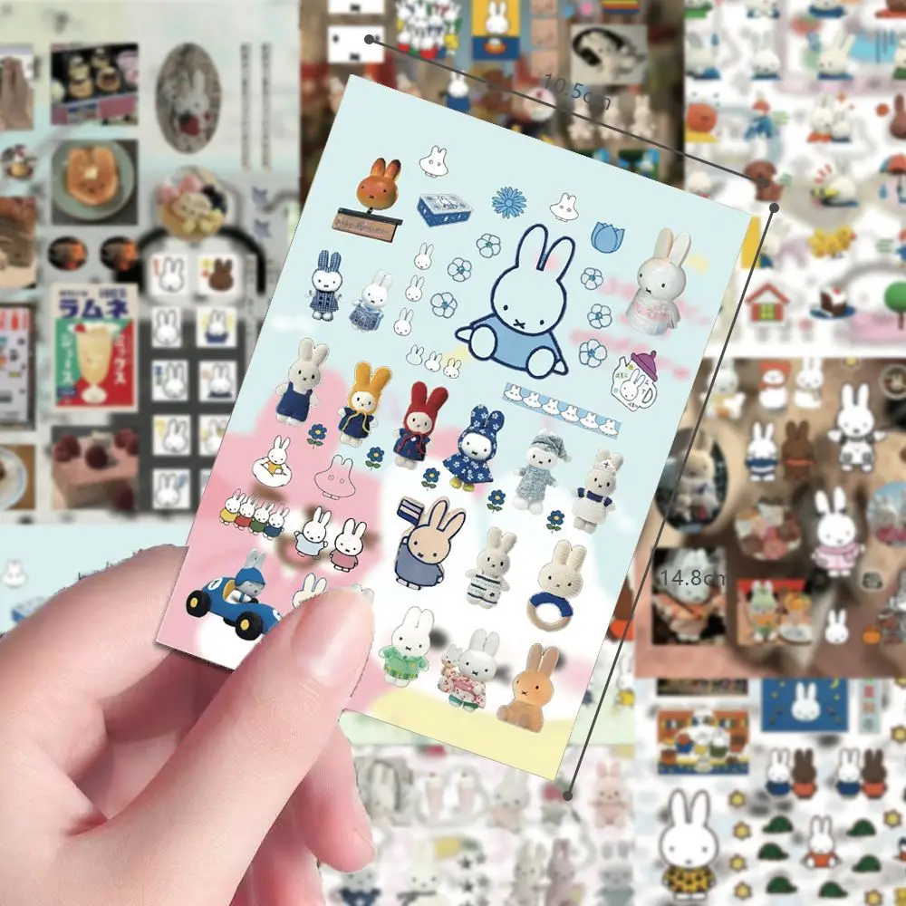 Autocollants découpés Kawaii Miffy, autocollants en vinyle imperméables, décor esthétique pour ordinateur portable, tasse, bagages, skateboard, accessoires