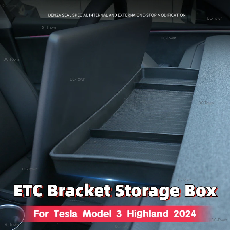 TPE Instrument Panel Storage Box for Tesla 2024 New Model 3 Highland ETC Bracket Storage Box Tissue Box Car Interior Accessories