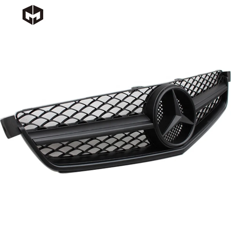 05-12 ABS Matt Black Front Grill Grille Intake Grid for  Benz C-Class W204 C63 AMG Coupe Sedan