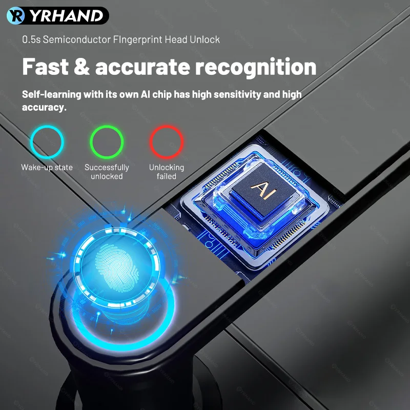 cerradura inteligente Unlock Fingerprint IC Card Password Mode Temporary Password security-protection Smart Door Lock For home