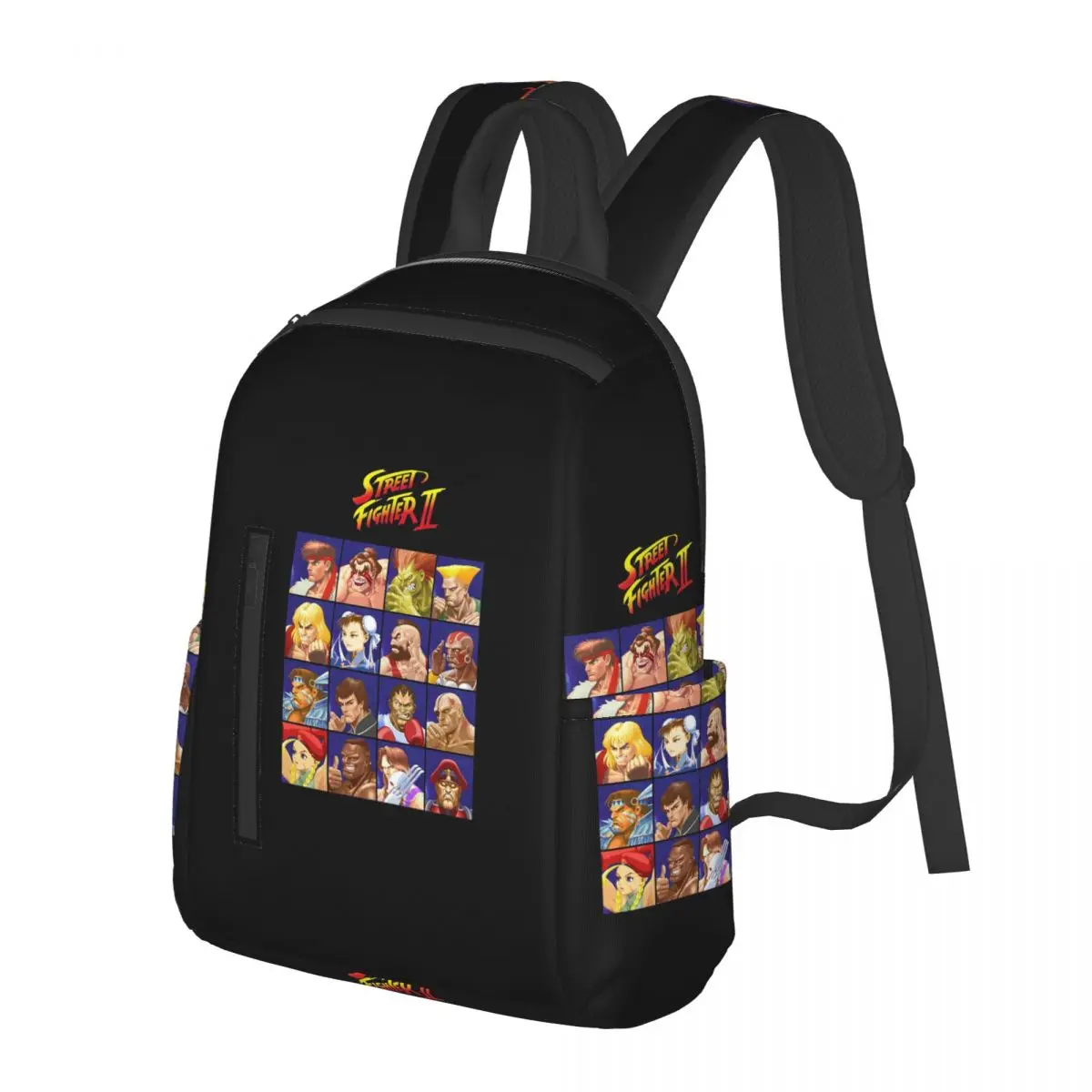 Defeated Portraits Super Street Fighter  Student Backpack School Bag Hiking Travel Daypack for Men Women Bookbag Shoulder Bags