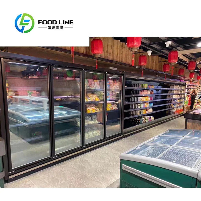 Customized 6 Glass Door Beverage Display Refrigerator/display Cooler with Glass Door/walk in Cooler for Beverage