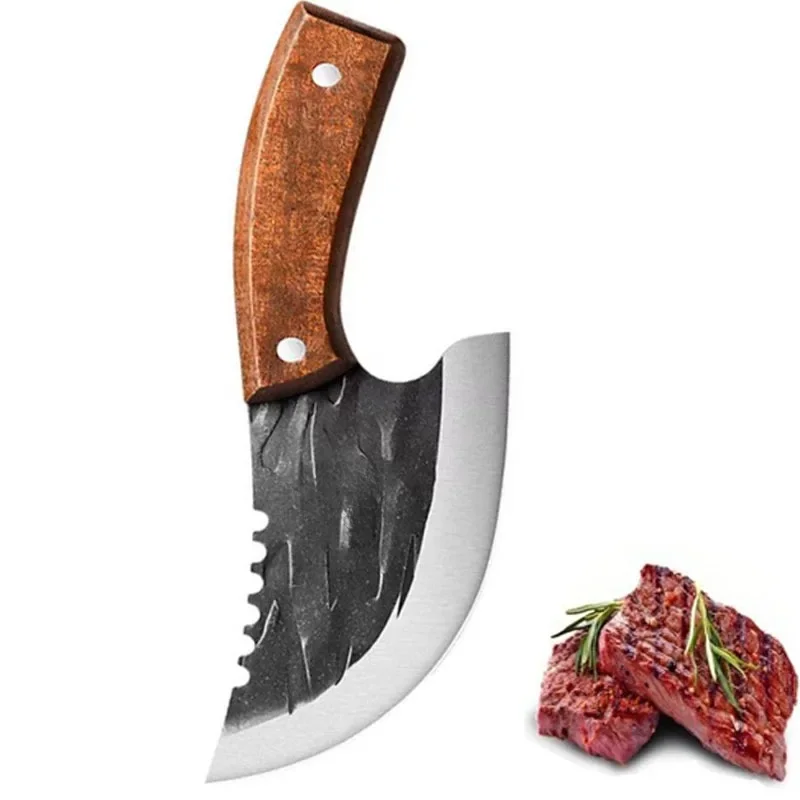 Forged Meat Cleaver Kitchen Chef Knife Fishing Boning Fruit Cutting Knife BBQ Butcher Portable Utility Pocket Viking Knife