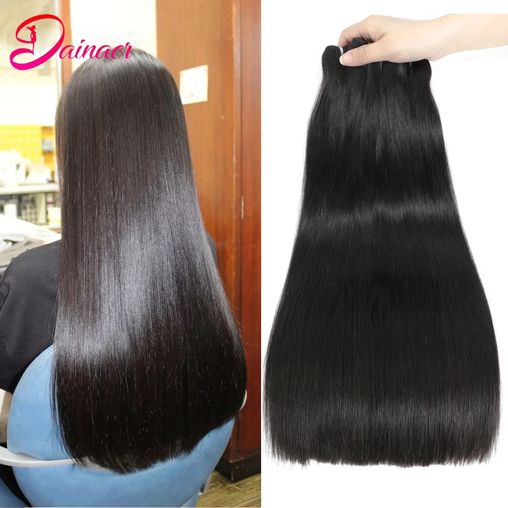 Vietnamese Super Double Drawn Bone Straight Human Hair Bundles 15A Grade Raw Hair Bundles Natural Color Virgin Hair Extensions