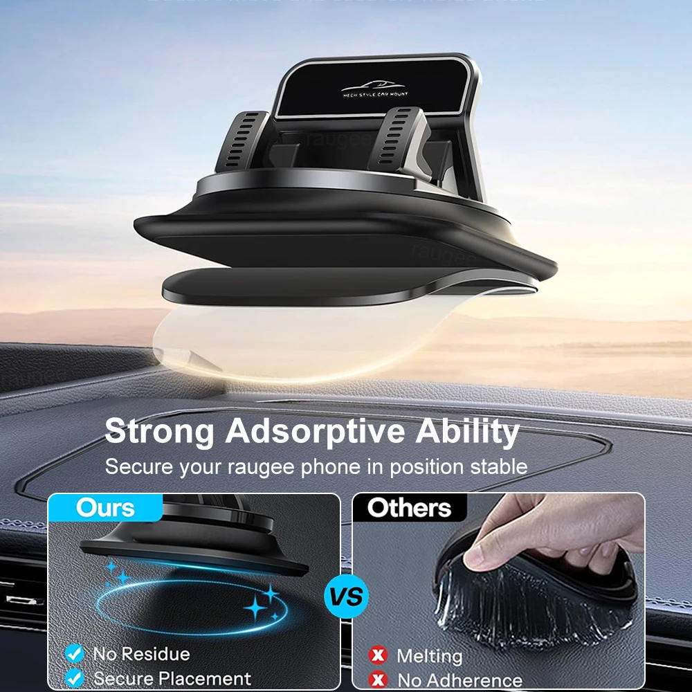 Car Phone Holder 360 Rotating Mobile Phone Stand For Car Dashboard Navigation Cell Phone Rotatable Bracket Strong Suction Base