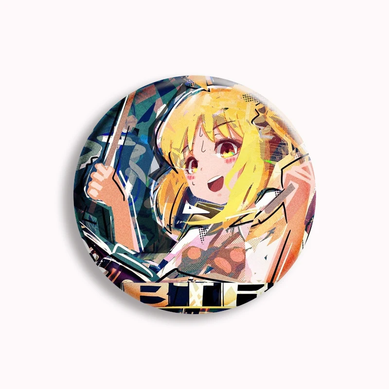 BOCCHI THE ROCK Broche Anime para Fãs, Botão Pin Badge, Acessórios Cosplay, Kawaii, Yamada, Ryo, Kita, Ikuyo, Gotou, Hitori, 58mm