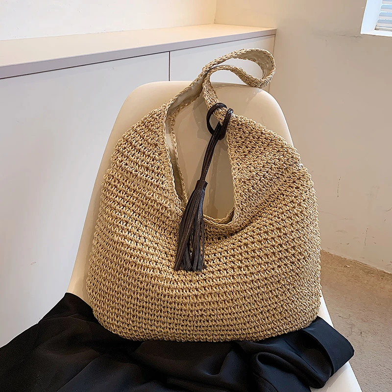 

Тканевая однотонная сумка-тоут на молнии большой вместимости, повседневная, универсальная, прочная, для отпуска и пляжа, новинка весна-лето 2026, сумки через плечо