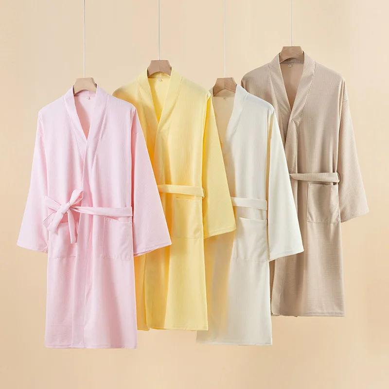 

Robe Pajamas Traditional Bathrobe Long Nightgown Women or Men Unisex Comfortable Sleepwear Sweat Steamed Clothing D0078