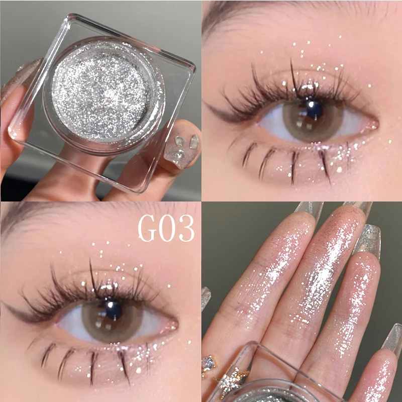 Gellas Ombretto liquido Shimmer Pearl Glitter Evidenziatore Diamante monocromatico Illumina Paillettes lucide Trucco ad asciugatura rapida 5g