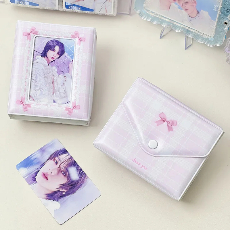 3 inch Photocard Holder with KeyChain Mini Photo Album Idol Photocard Holder Photos Protective Display Picture binding machine