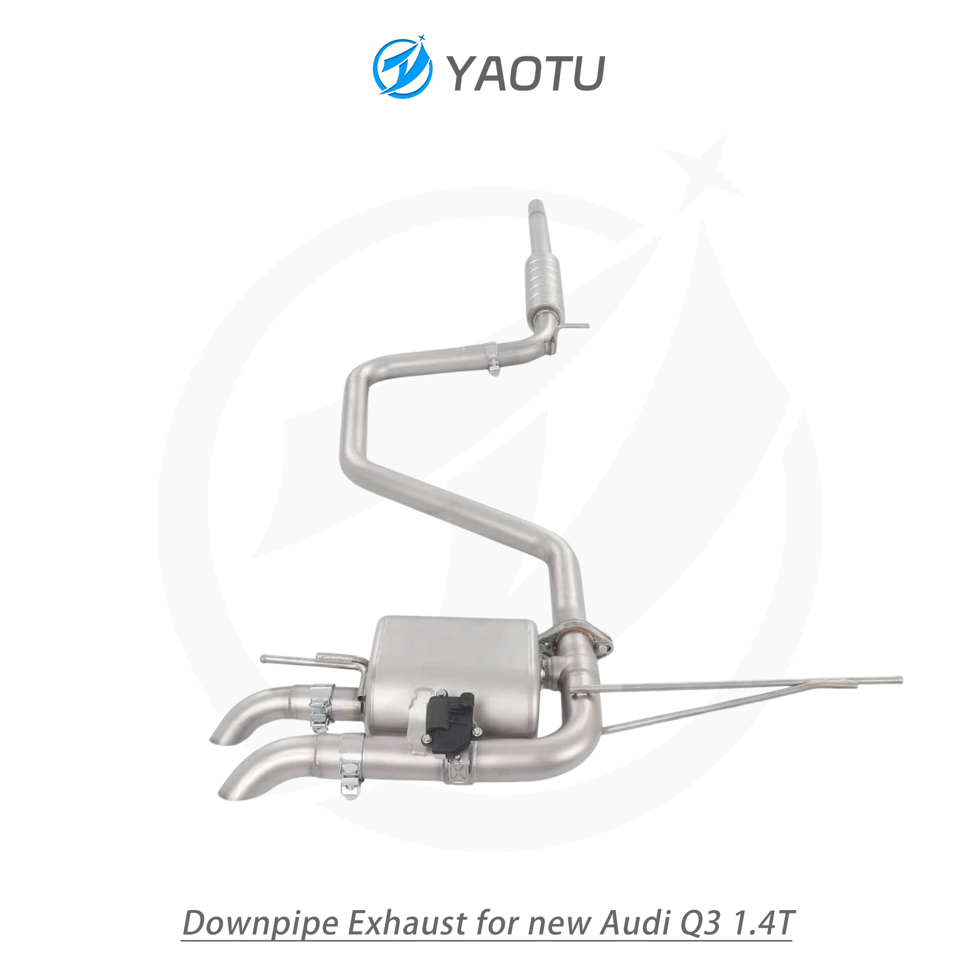 YT High-Performance Stainless Steel Mid-Rear Section with Valve Control, Single-Side Dual-Outlet for New Audi Q3 1.4T