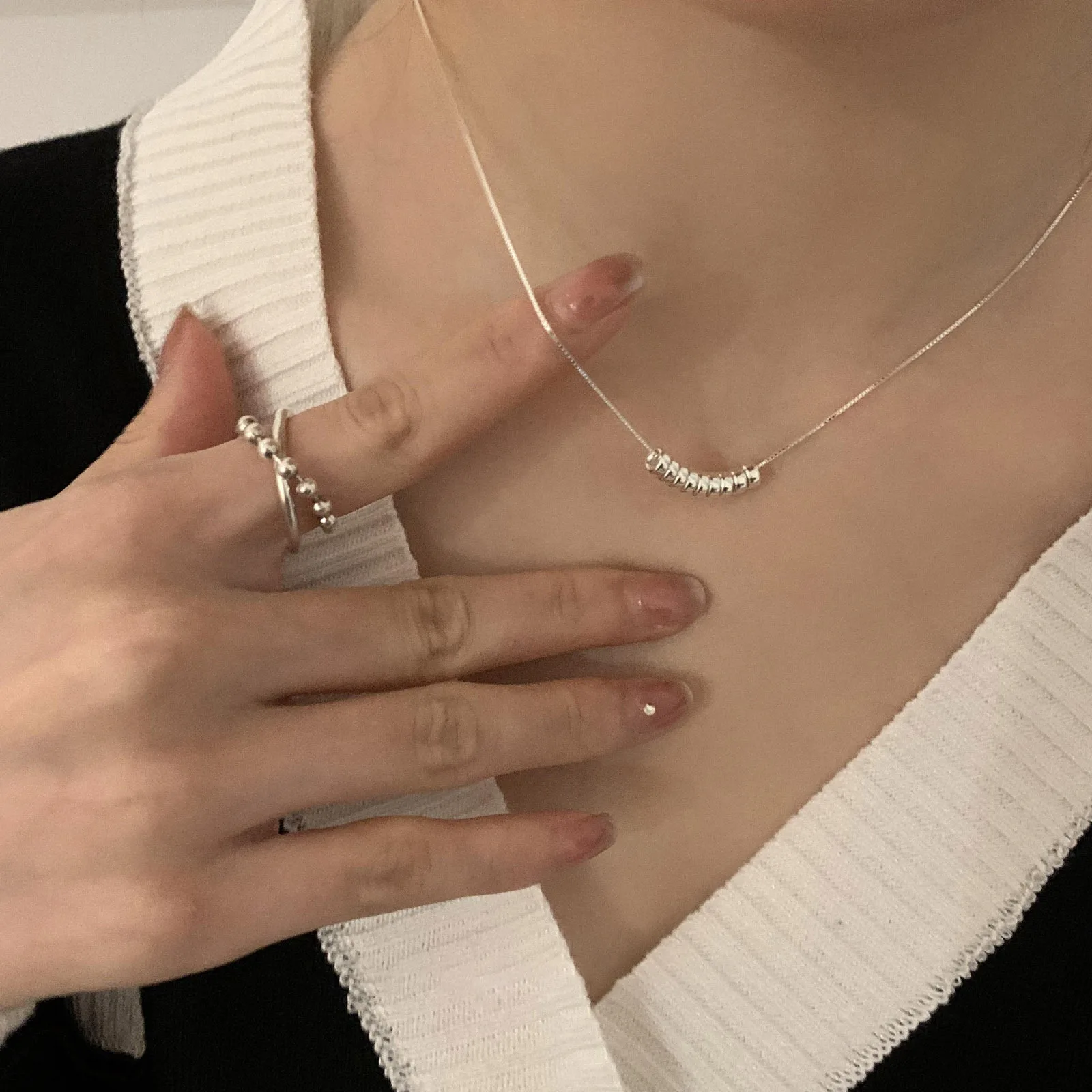 925 Sterling Silver Neck Chain Ball Female Necklaces Women Luxury Quality Jewelry Exquisite Charms Accessories Argent 925