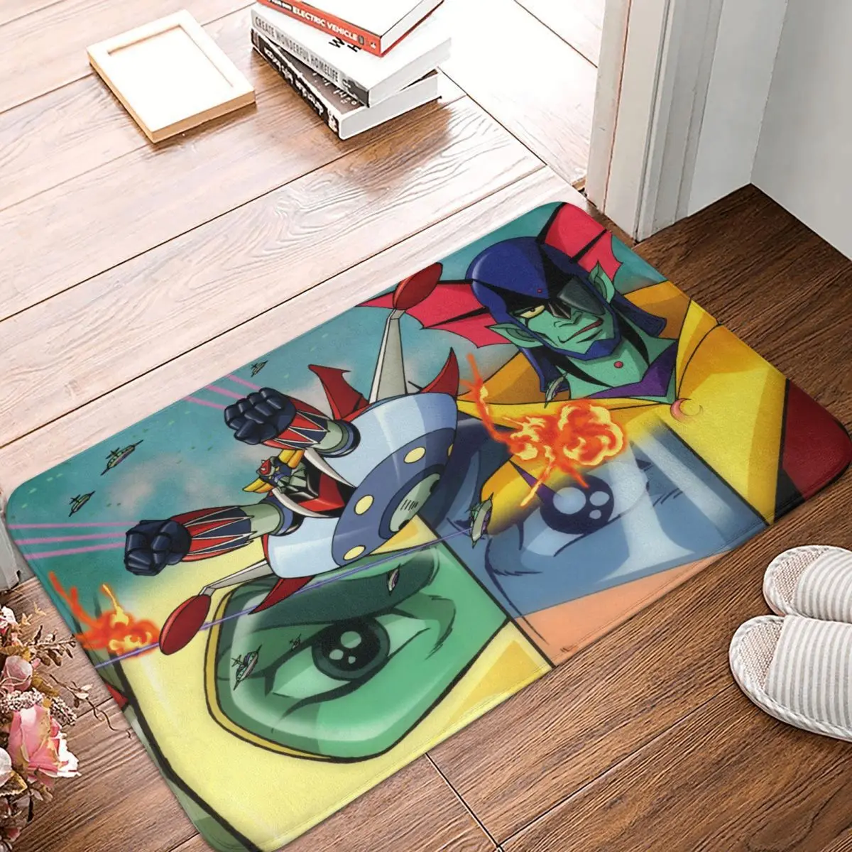 UFO Robot Goldrake Grendizer Sci Fi Anime Non-slip Doormat Eyes Bath Kitchen Mat Outdoor Carpet Flannel Modern Decor