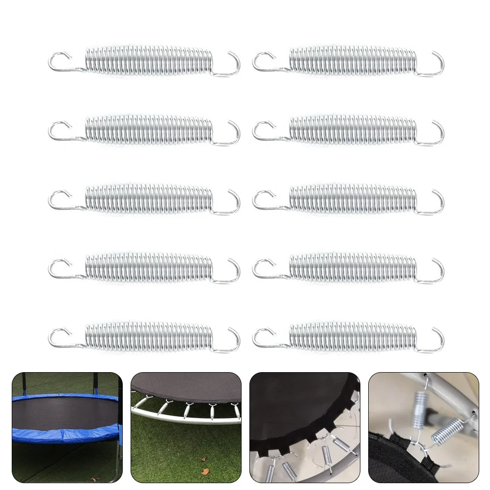 

10 Pcs Compressed Spring Trampoline Sprung Anti-rust Tension Extended for Outdoor