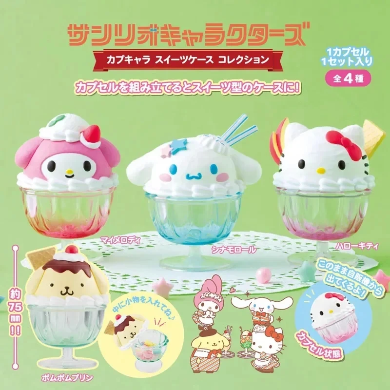 Figuras de Hello Kitty de Sanrio, Juguetes de Anime, Taza de Helado, Cinnamoroll Kawaii, Caja Sorpresa, Decoración de Escritorio, Regalos